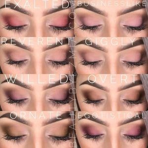 Liquid eyeshadow and Black, Brown, or Teal mascara